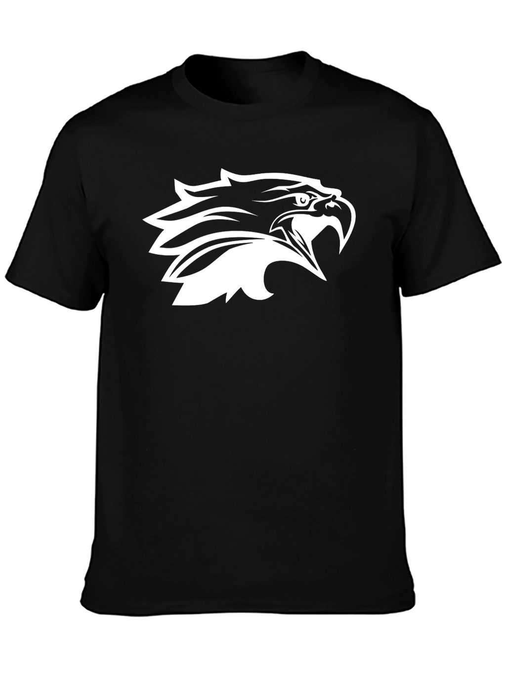 Black T-Shirt with Eagle Head Graphic