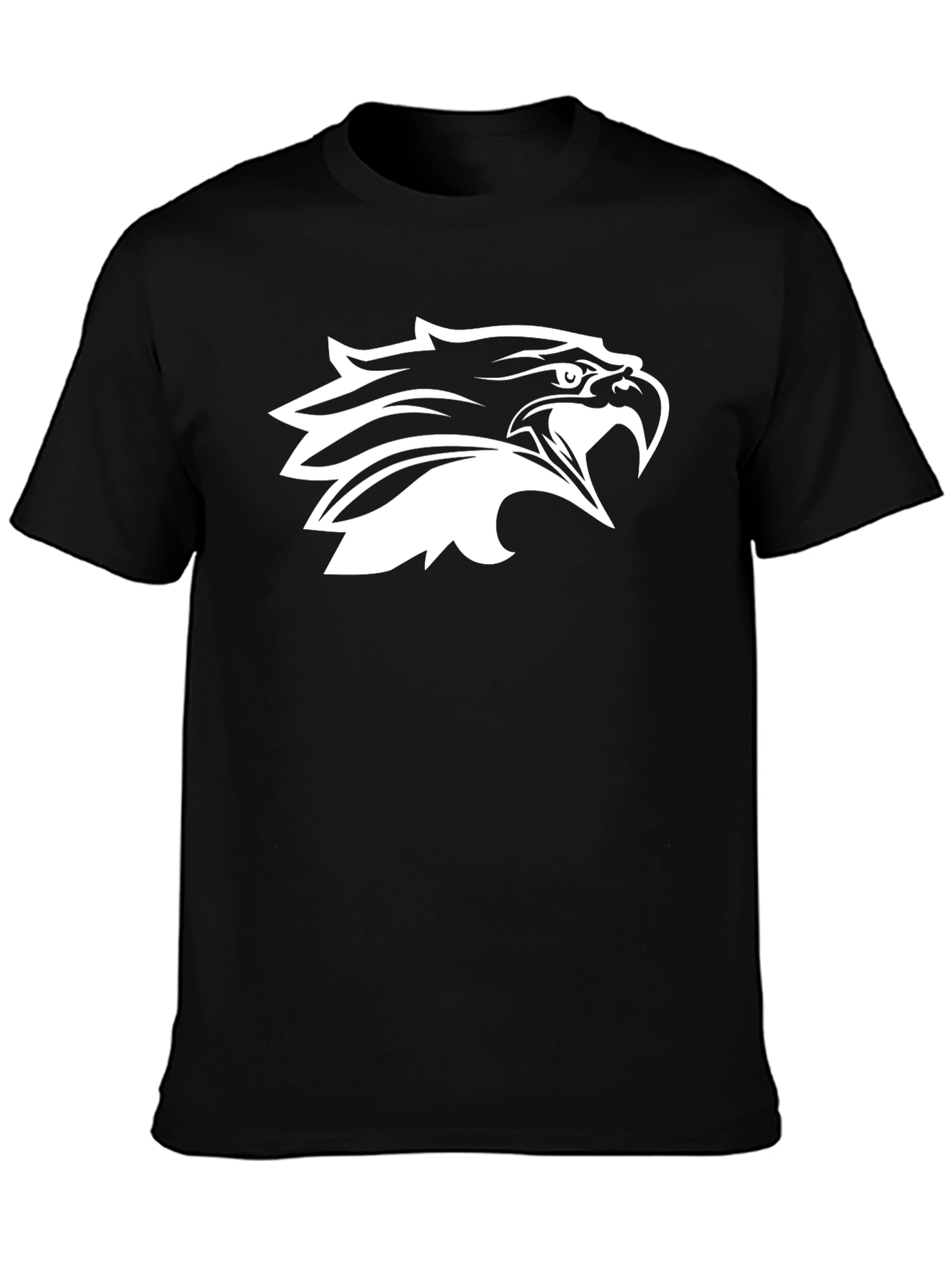 Black T-Shirt with Eagle Head Graphic