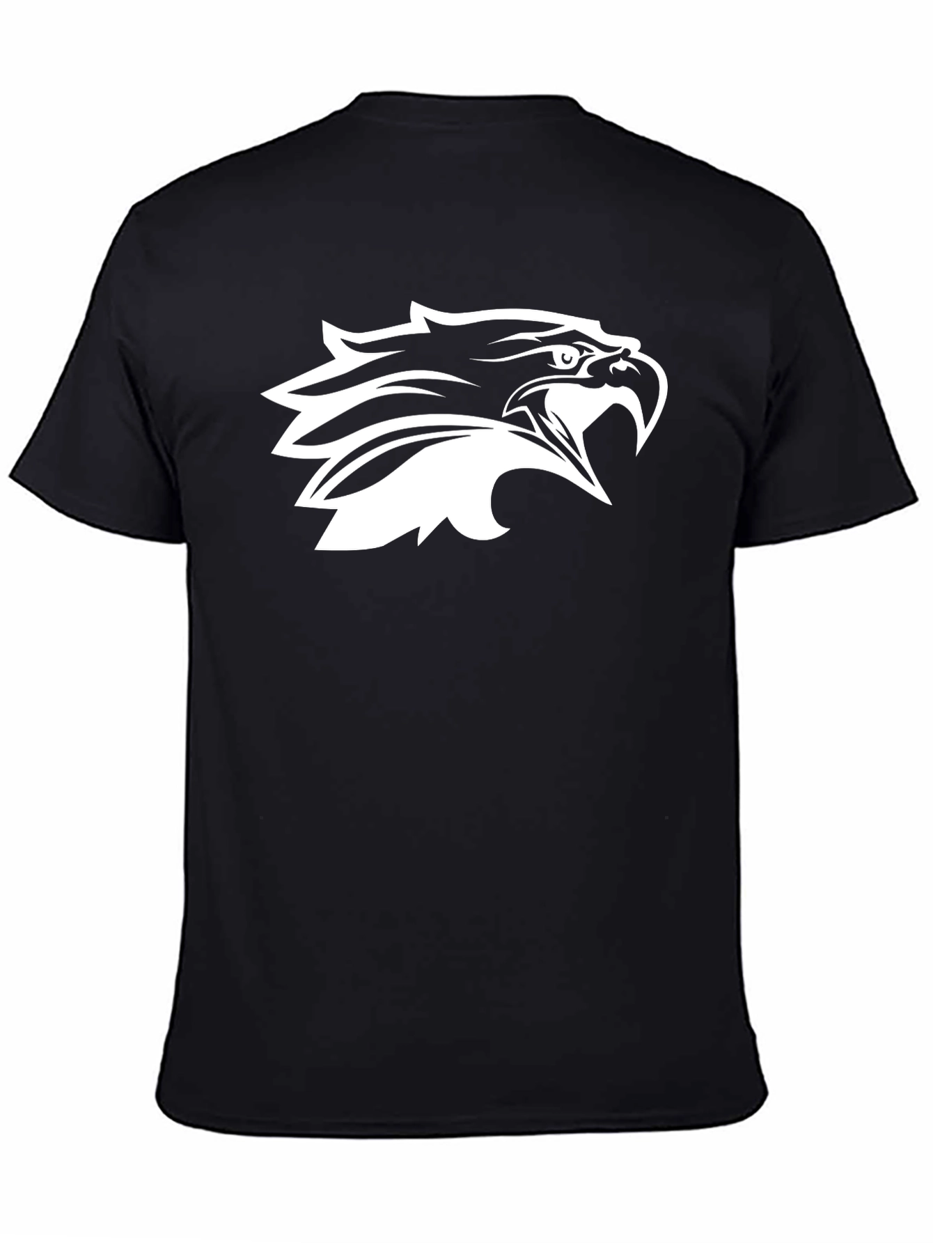 Black T-Shirt with Eagle Head Graphic