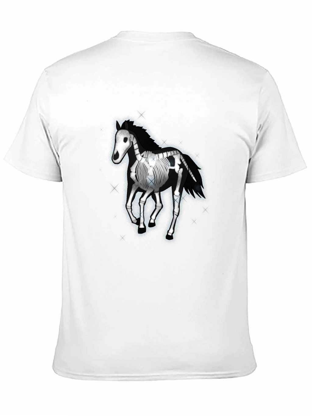 Skeleton Horse Graphic Tee - Black Cotton T-Shirt