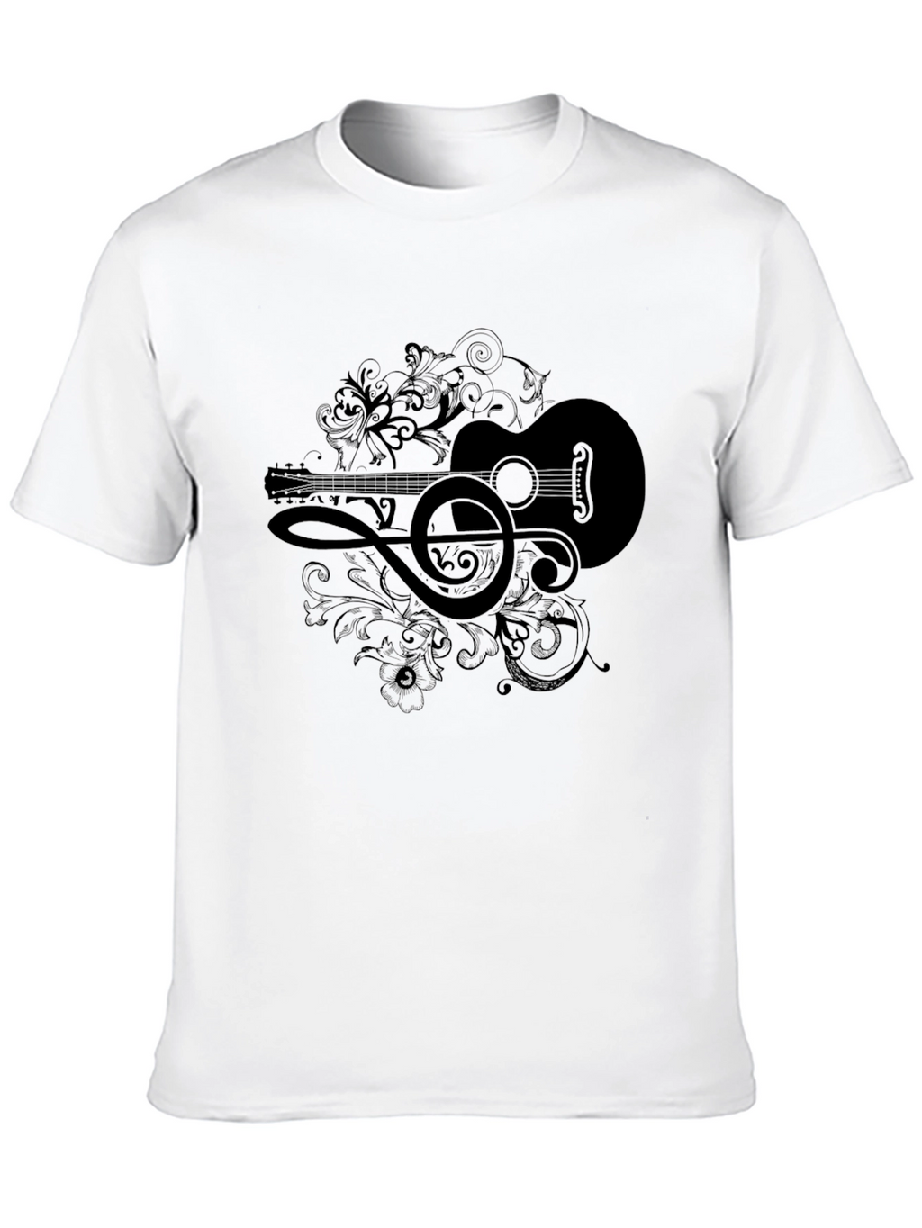 Musical Guitar Graphic Tee - Black