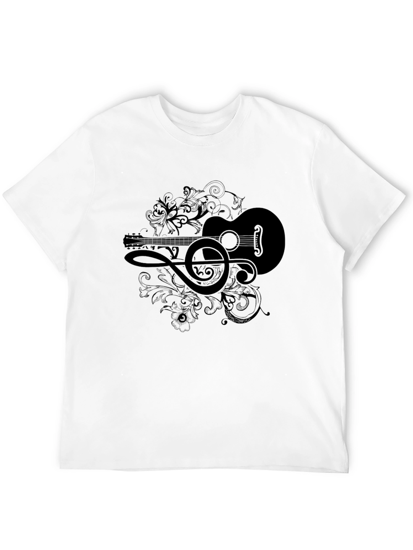 Musical Guitar Graphic Tee - Black