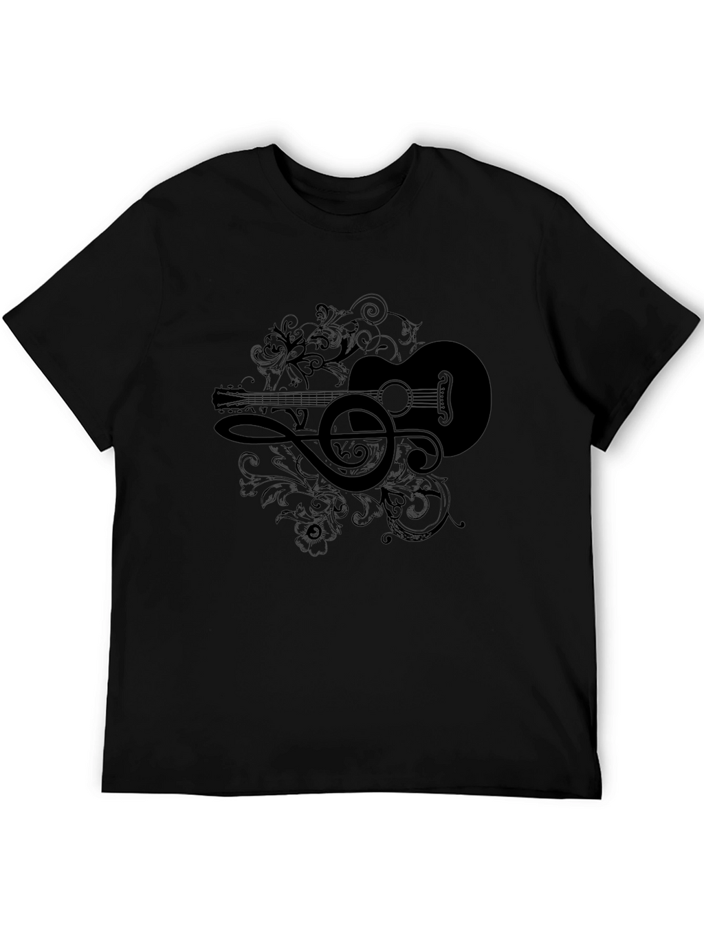 Musical Guitar Graphic Tee - Black