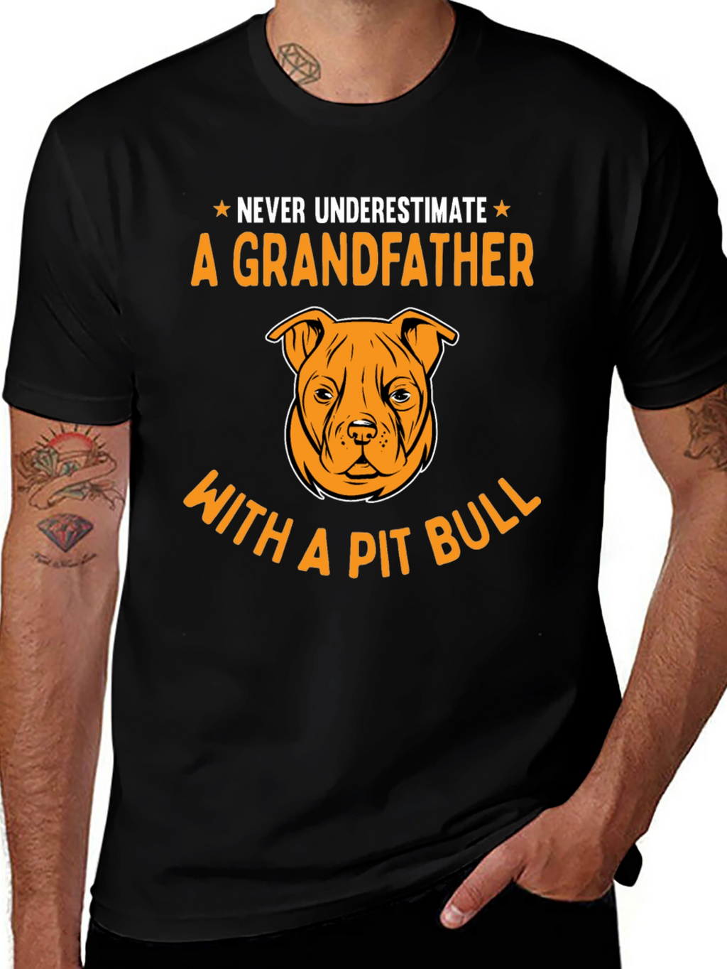 Grandfather Pit Bull T-Shirt