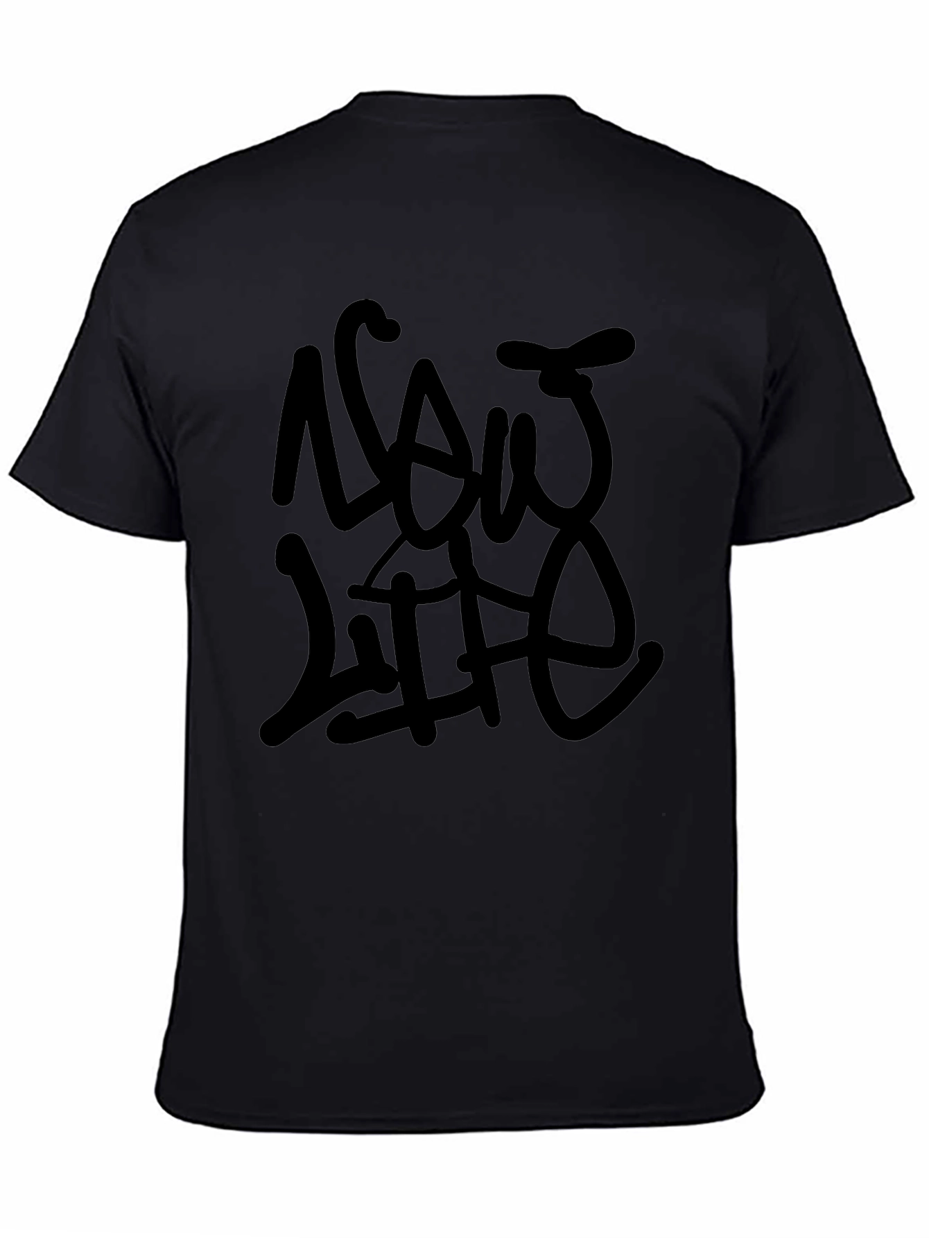 Mens Now Life Black Graphic T-Shirt