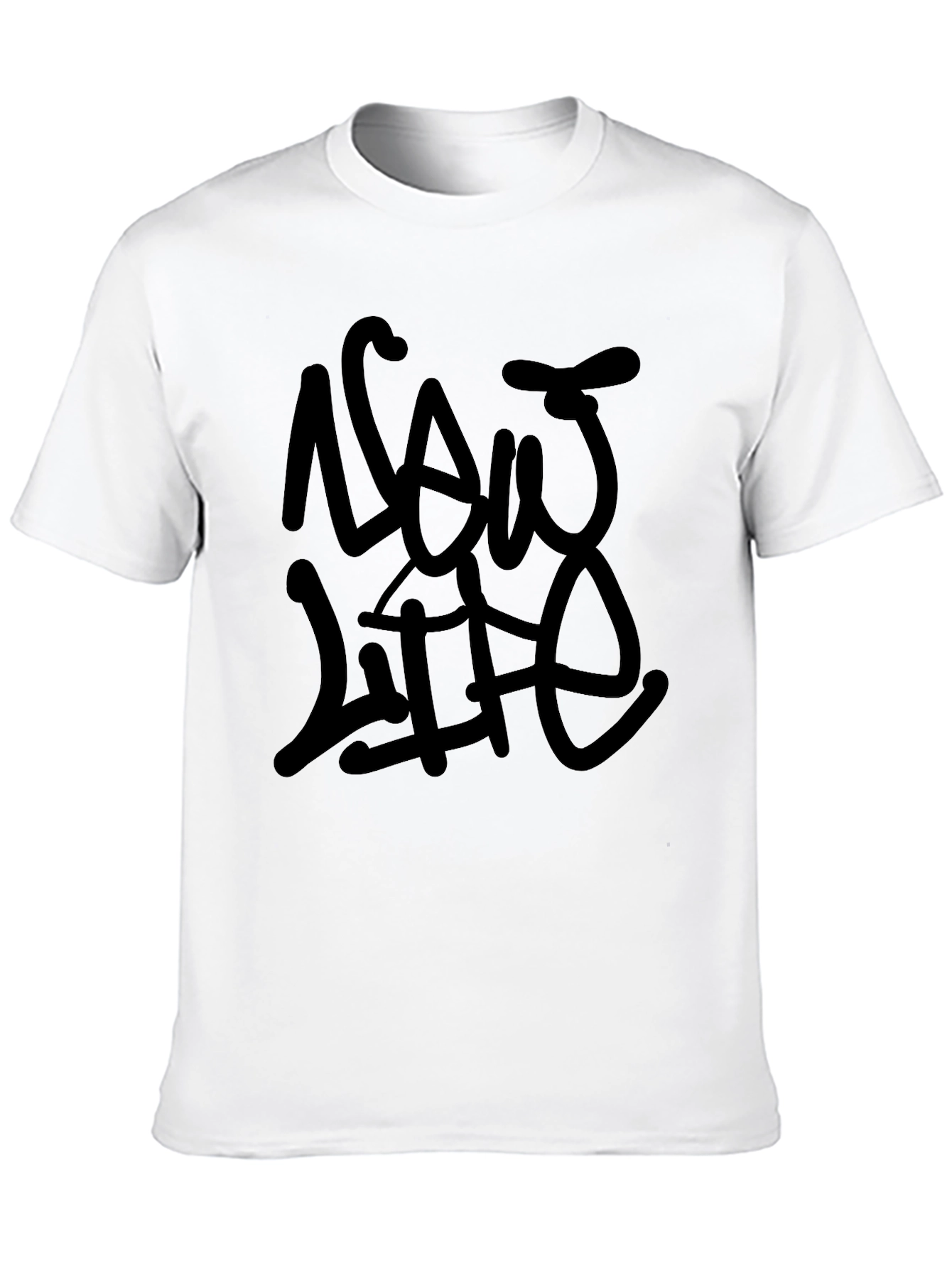 Mens Now Life Black Graphic T-Shirt