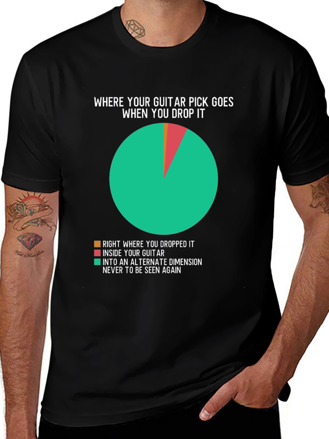 Guitar Pick Pie Chart T-Shirt - Musician Humor Tee