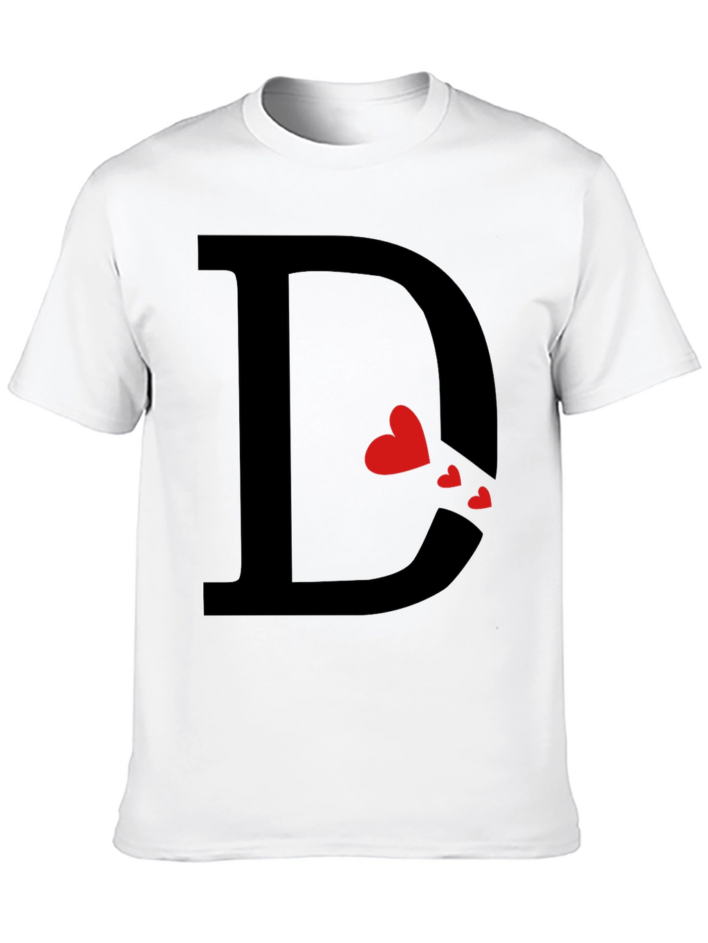 Heart Initial D Black T-Shirt