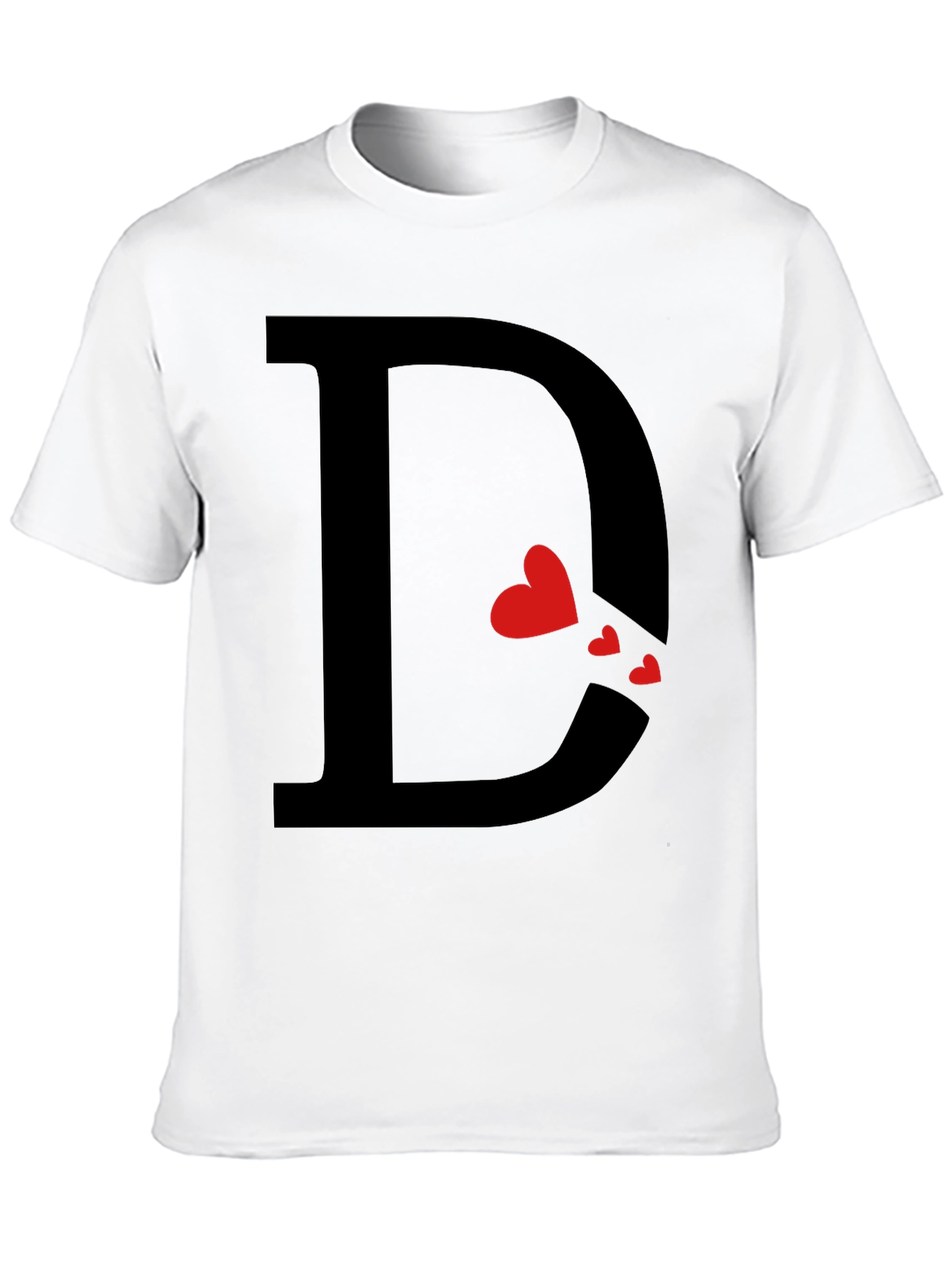 Heart Initial D Black T-Shirt