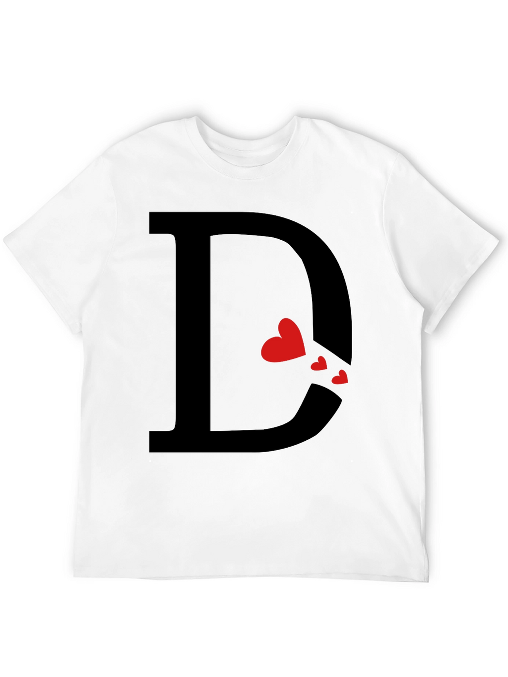 Heart Initial D Black T-Shirt