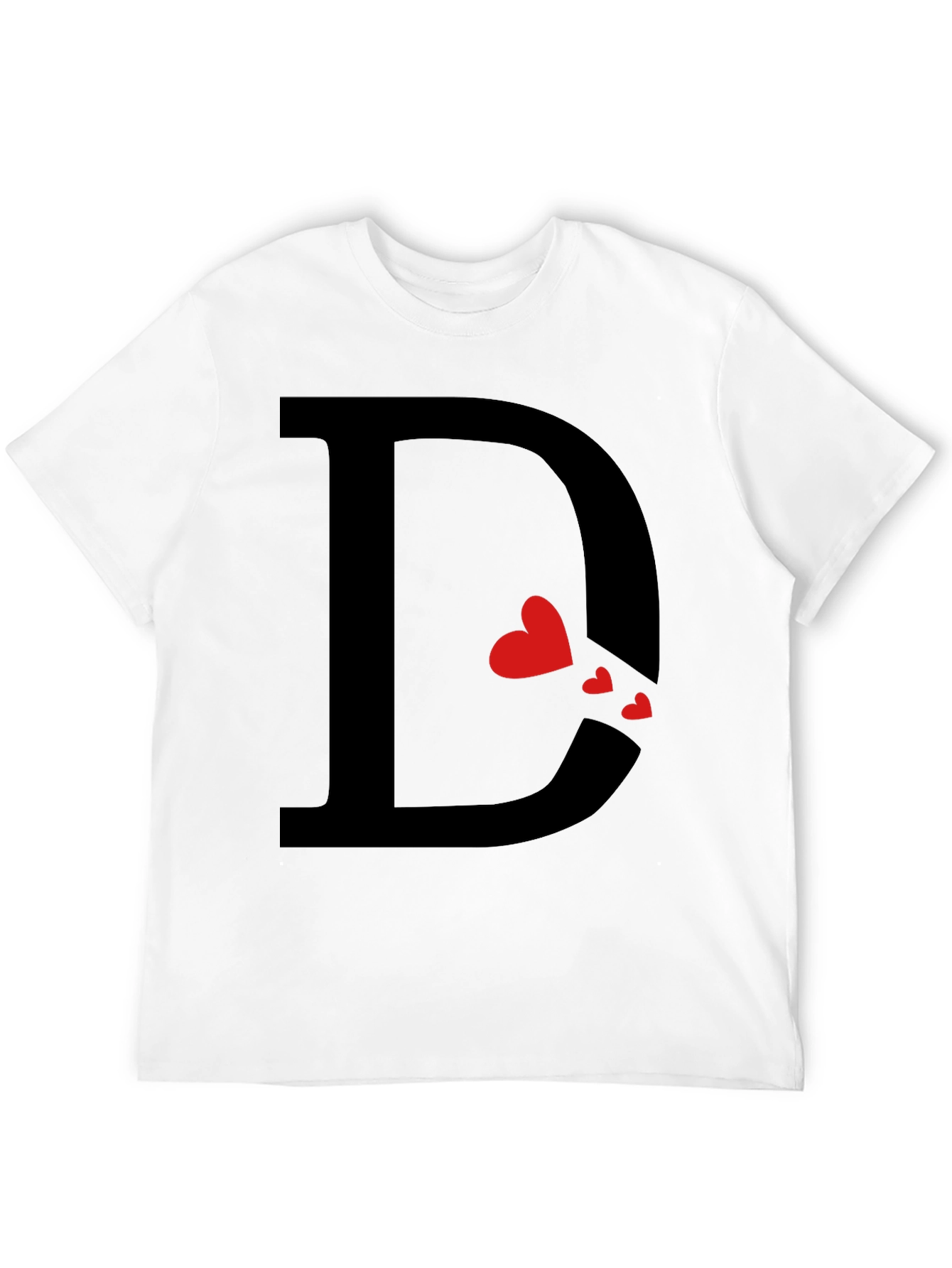 Heart Initial D Black T-Shirt