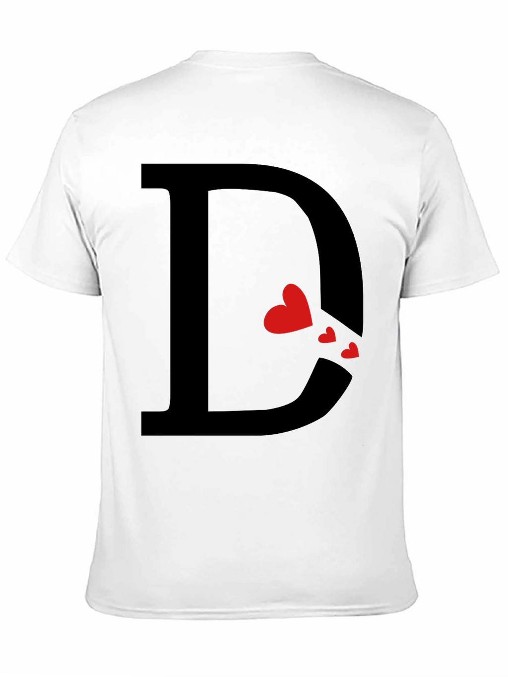 Heart Initial D Black T-Shirt