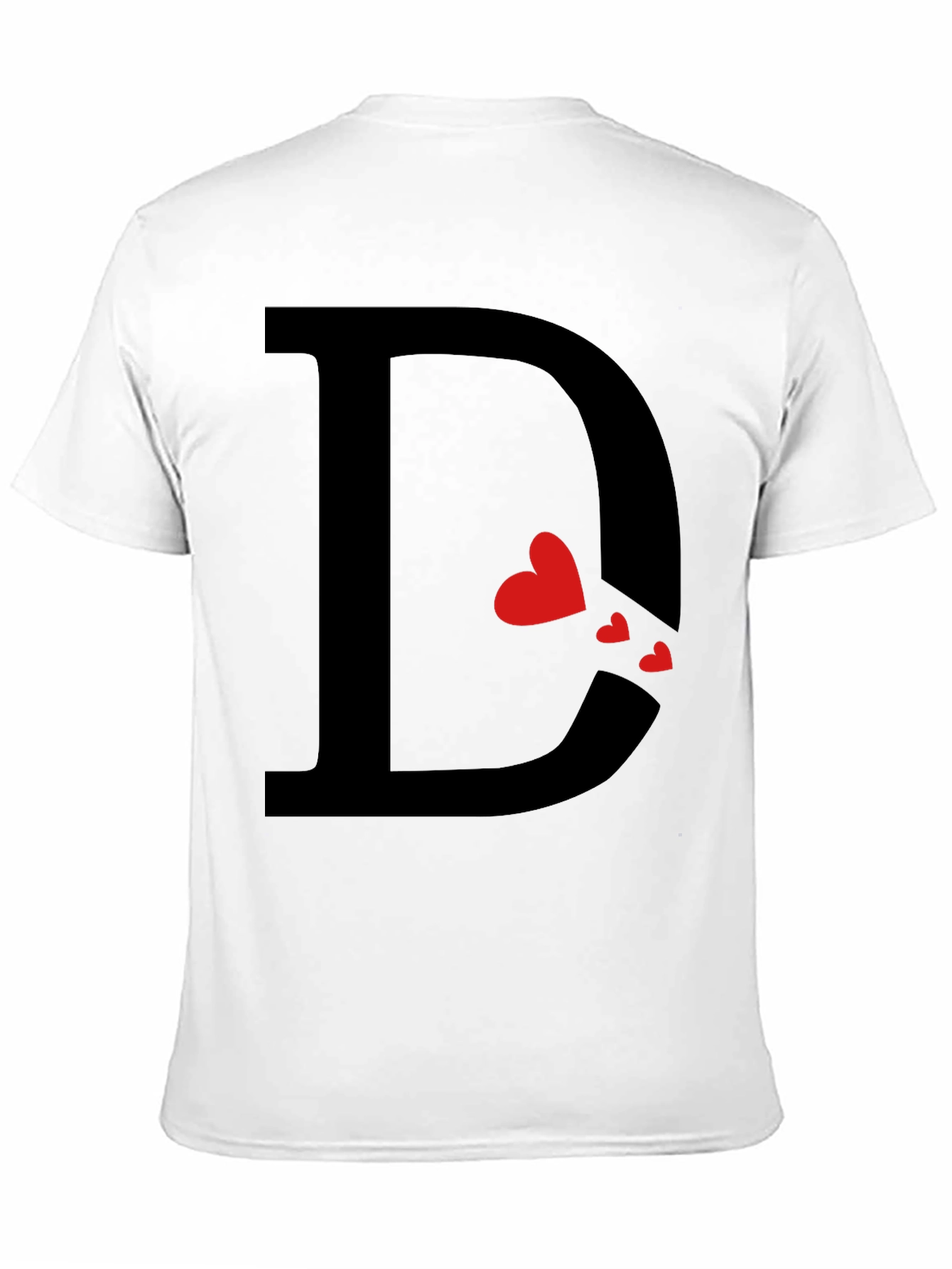 Heart Initial D Black T-Shirt