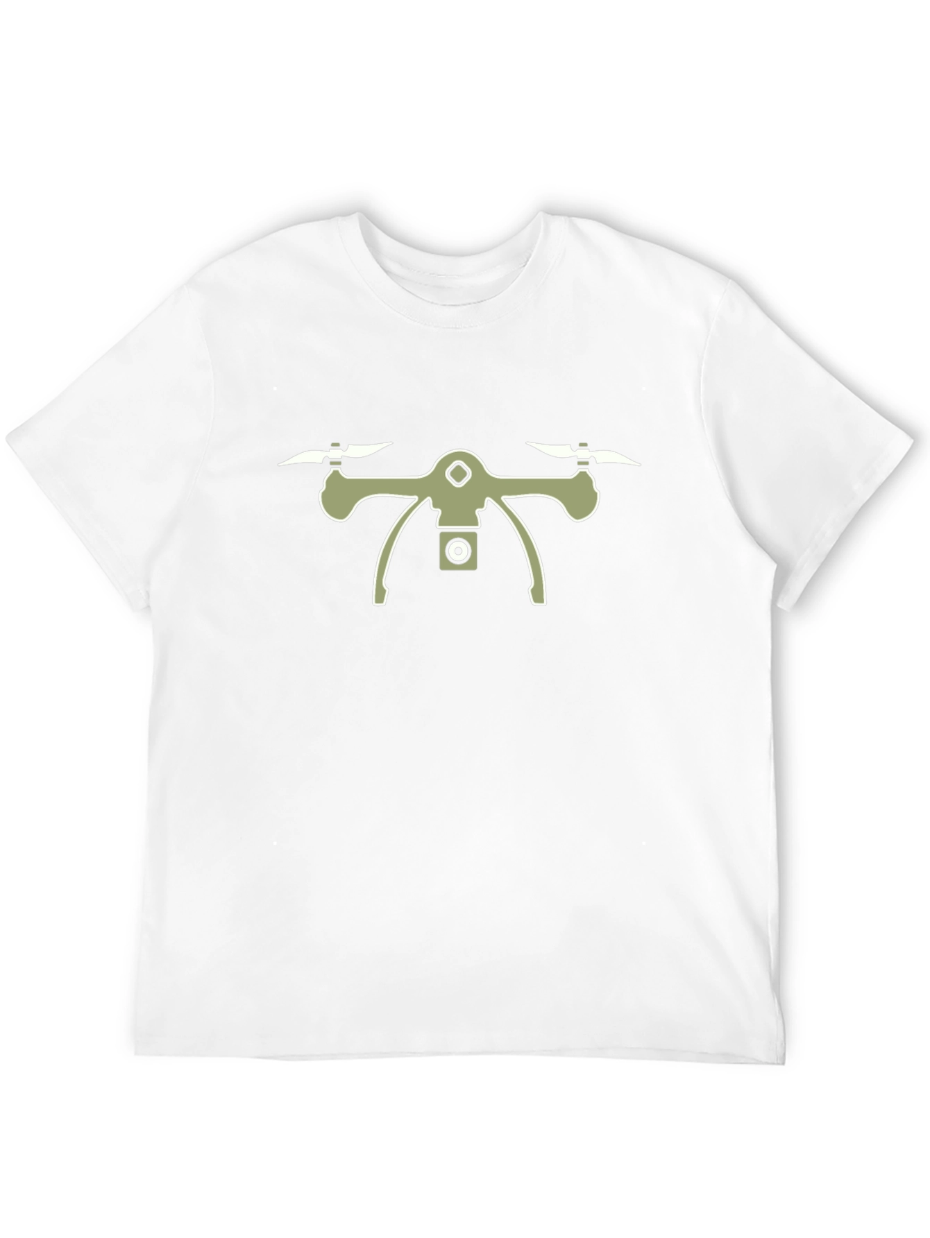 Drone Graphic Tee - Black Cotton Blend T-Shirt