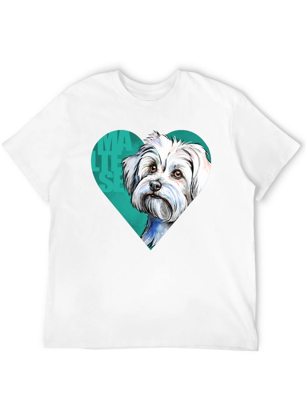 Maltese Dog Heart T-Shirt - Cute Pet Lover Tee