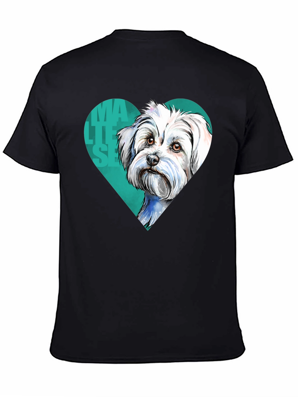 Maltese Dog Heart T-Shirt - Cute Pet Lover Tee