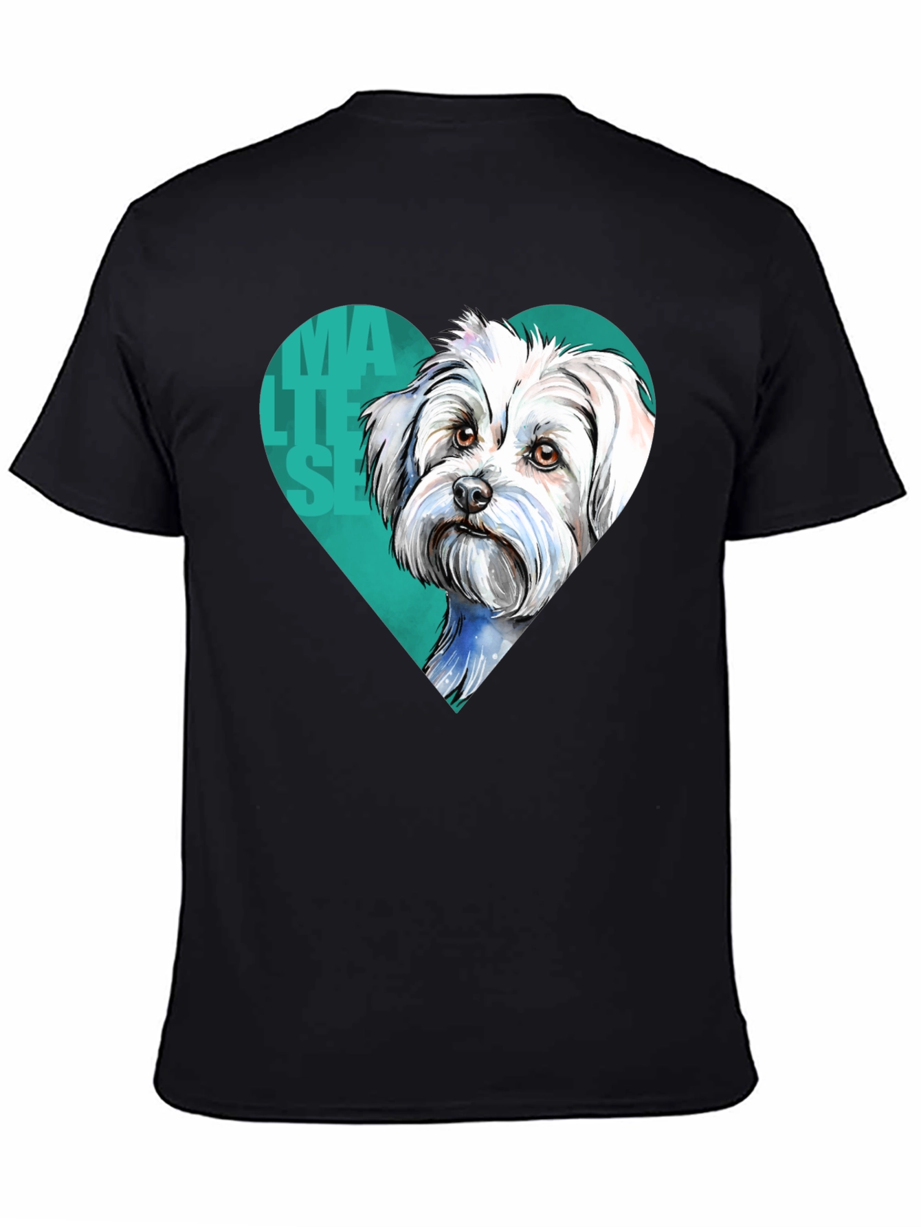 Maltese Dog Heart T-Shirt - Cute Pet Lover Tee