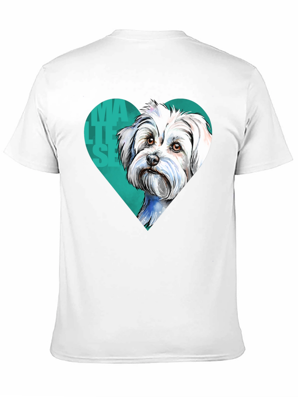 Maltese Dog Heart T-Shirt - Cute Pet Lover Tee