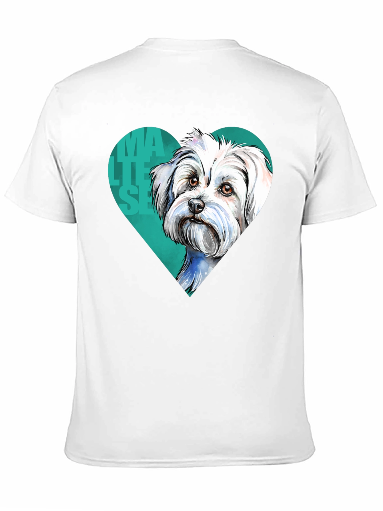 Maltese Dog Heart T-Shirt - Cute Pet Lover Tee