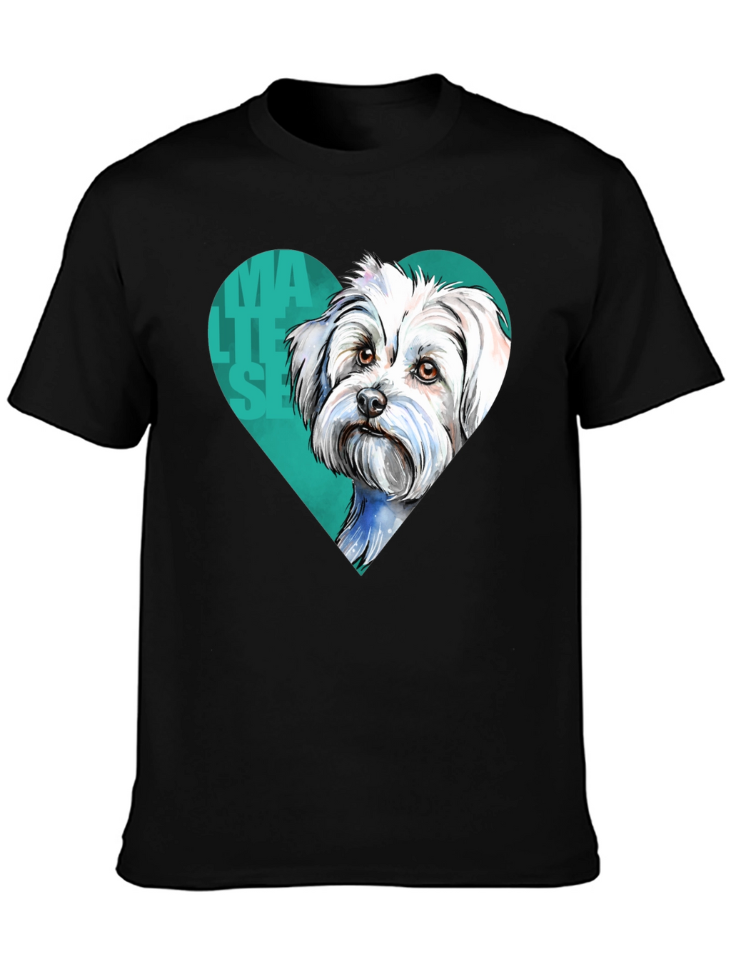 Maltese Dog Heart T-Shirt - Cute Pet Lover Tee