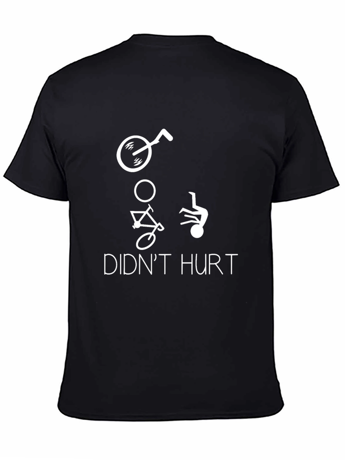 Funny Cycling Accident T-Shirt - Didnt Hurt