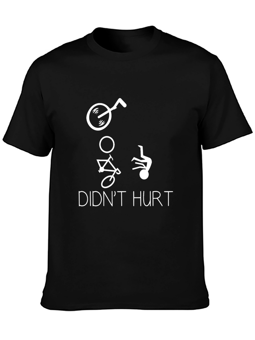 Funny Cycling Accident T-Shirt - Didnt Hurt