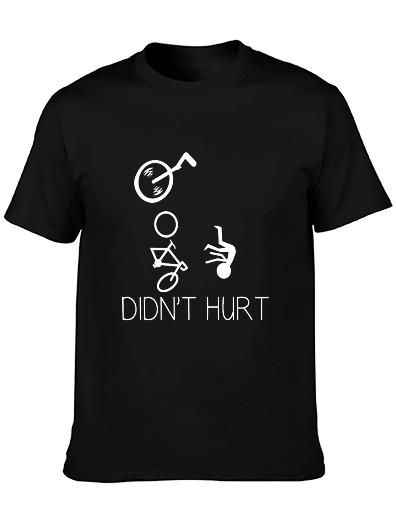 Funny Cycling Accident T-Shirt - Didnt Hurt