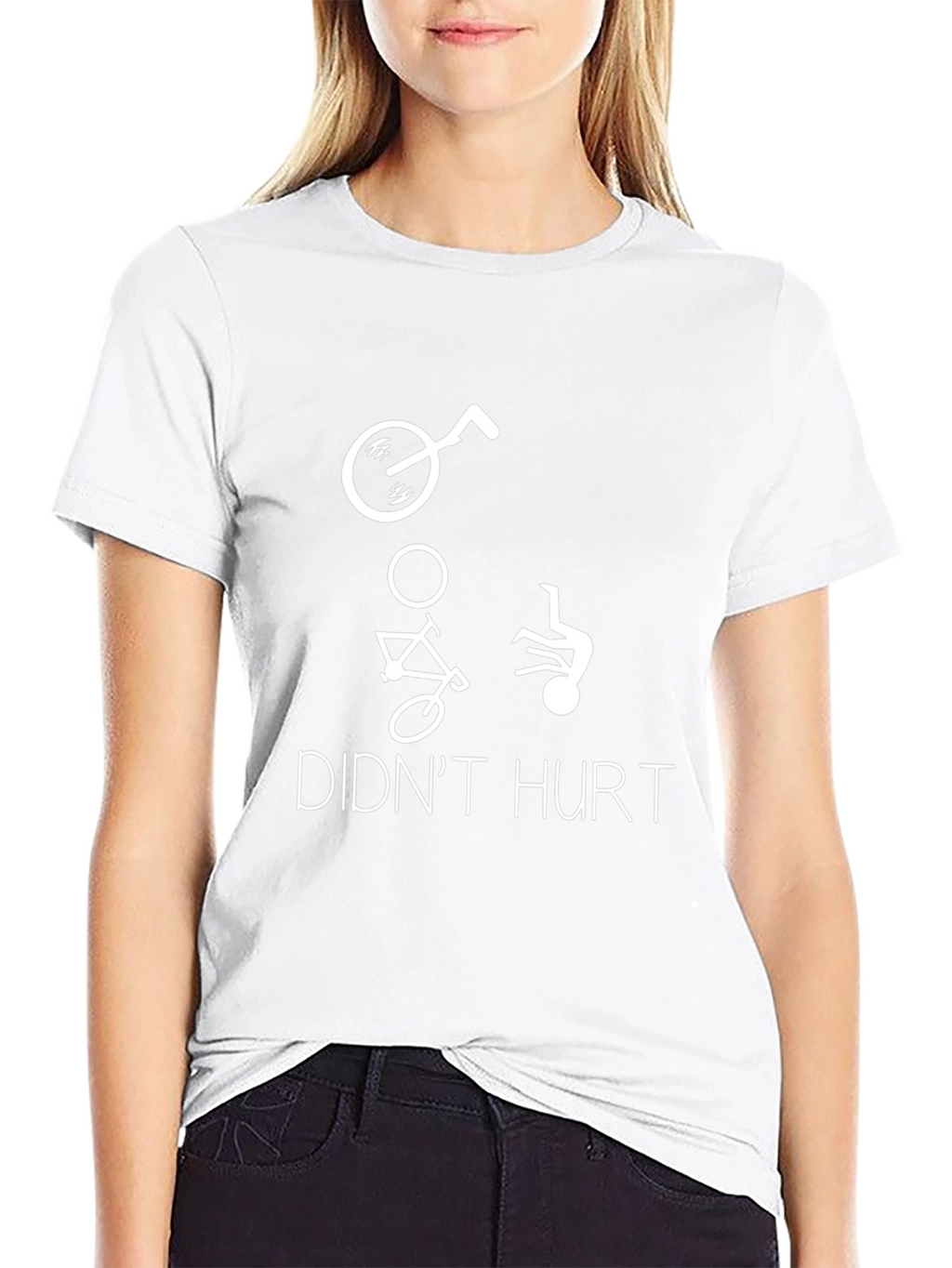 Funny Cycling Accident T-Shirt - Didnt Hurt