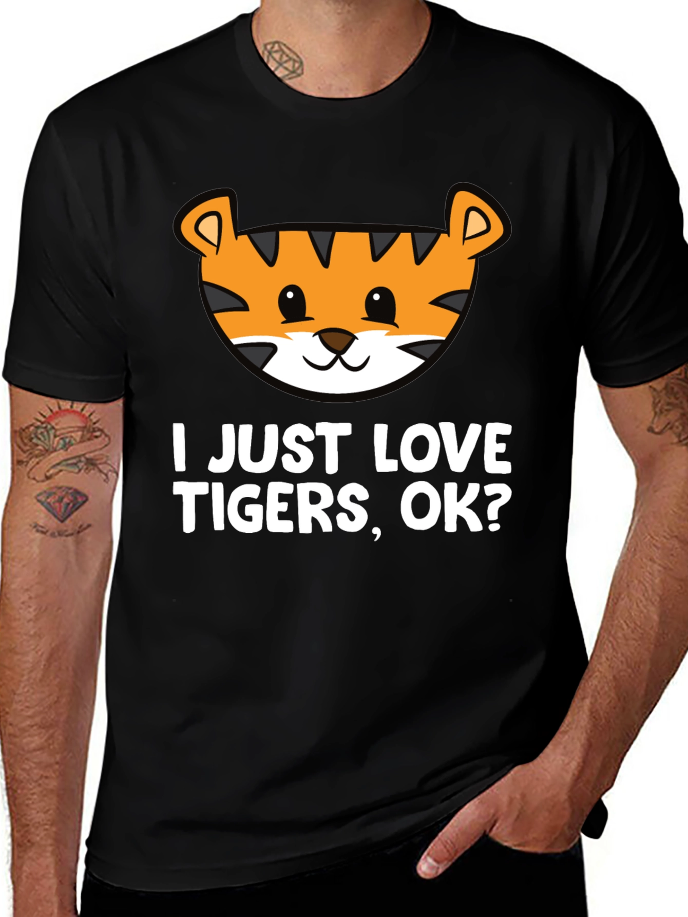 I Just Love Tigers T-Shirt - Cute Tiger Graphic Tee