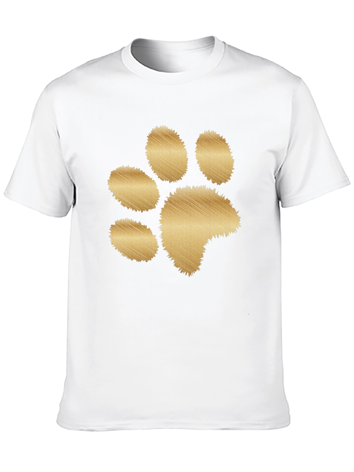 Black T-Shirt with Gold Paw Print
