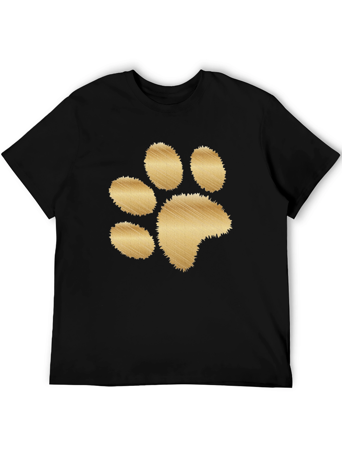 Black T-Shirt with Gold Paw Print