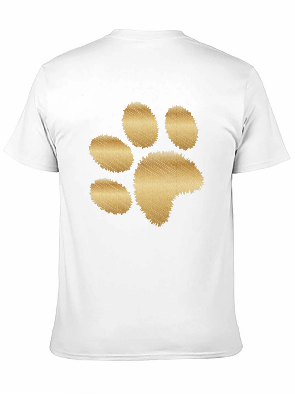 Black T-Shirt with Gold Paw Print