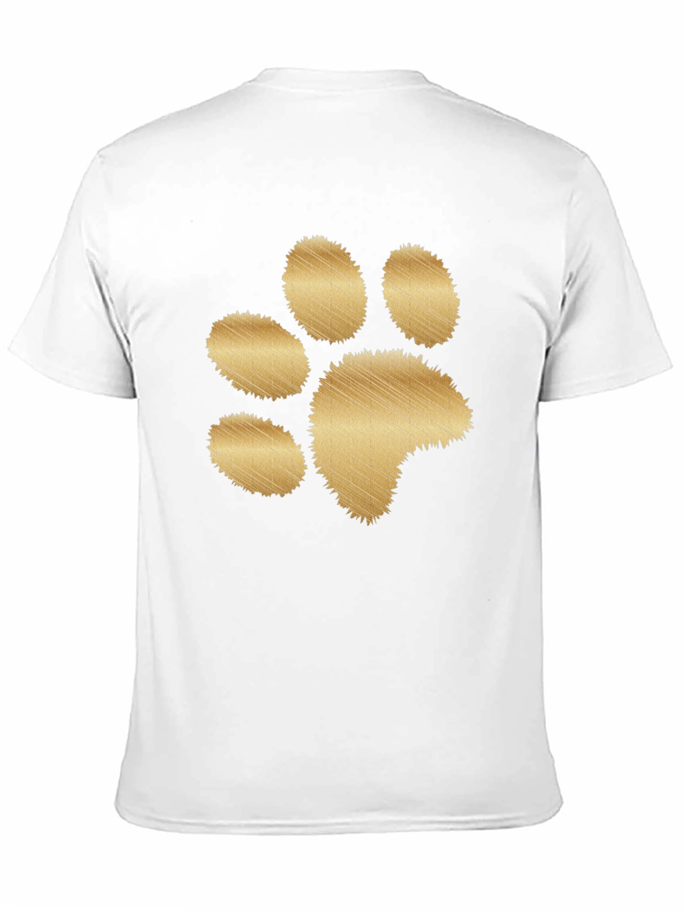 Black T-Shirt with Gold Paw Print