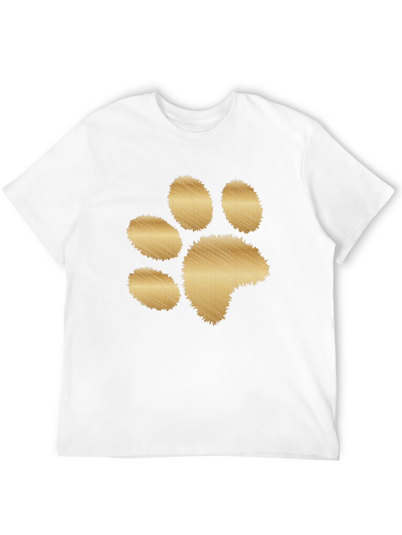 Black T-Shirt with Gold Paw Print