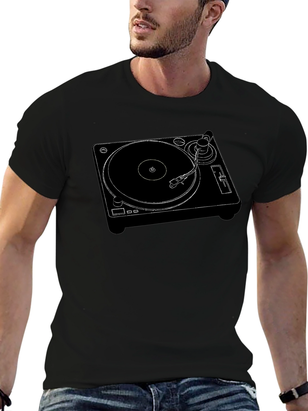DJ Turntable Graphic Tee - Retro Music Vibe