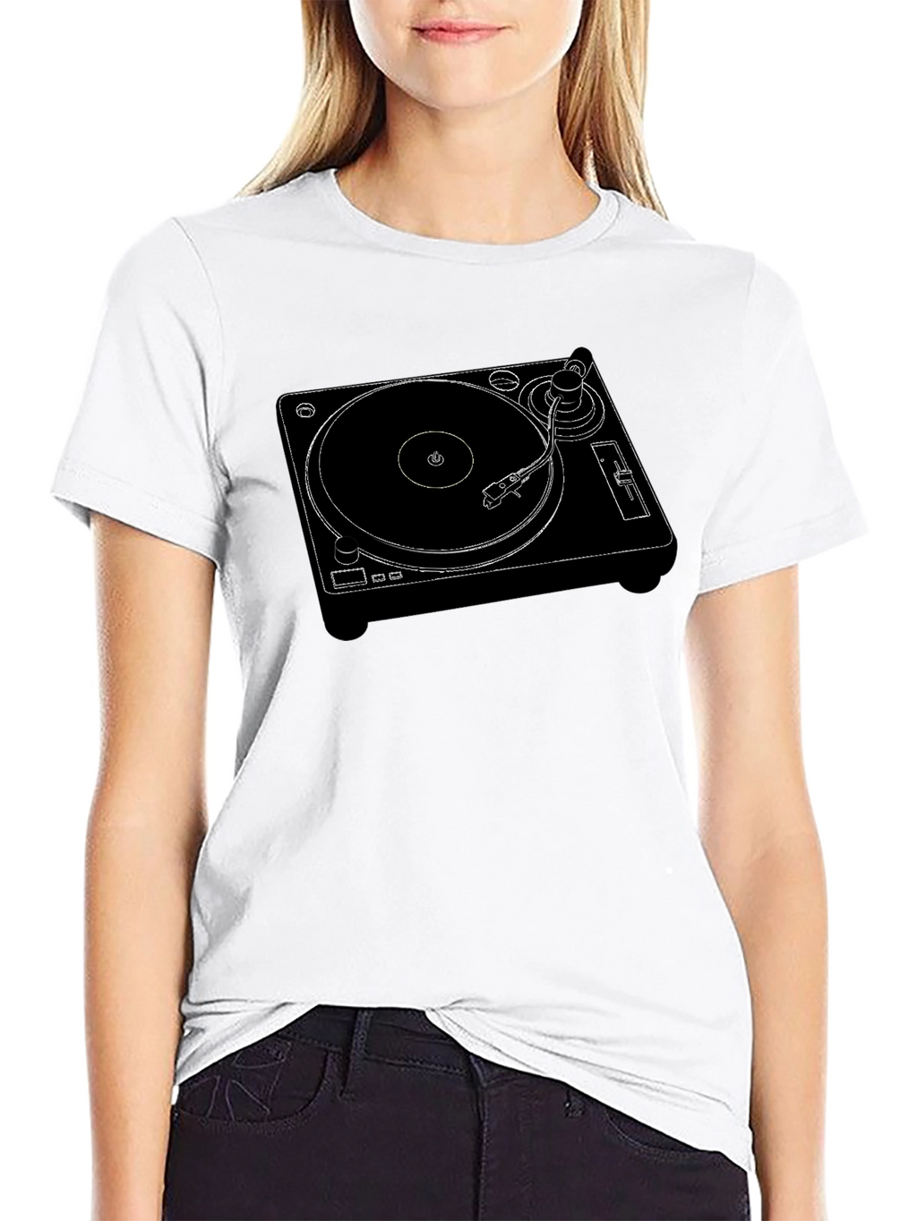 DJ Turntable Graphic Tee - Retro Music Vibe