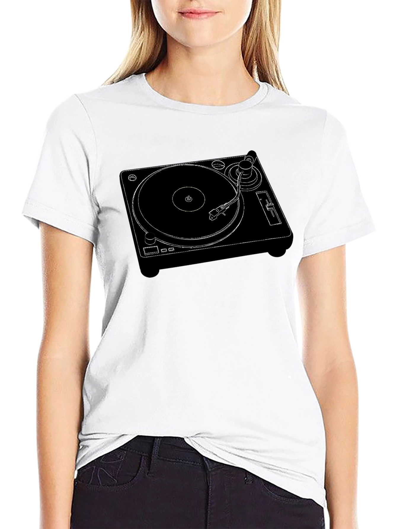 DJ Turntable Graphic Tee - Retro Music Vibe