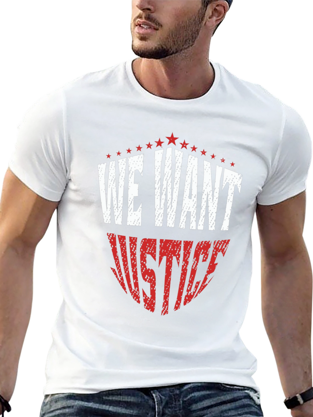 We Want Justice Graphic Tee - Black Cotton T-Shirt