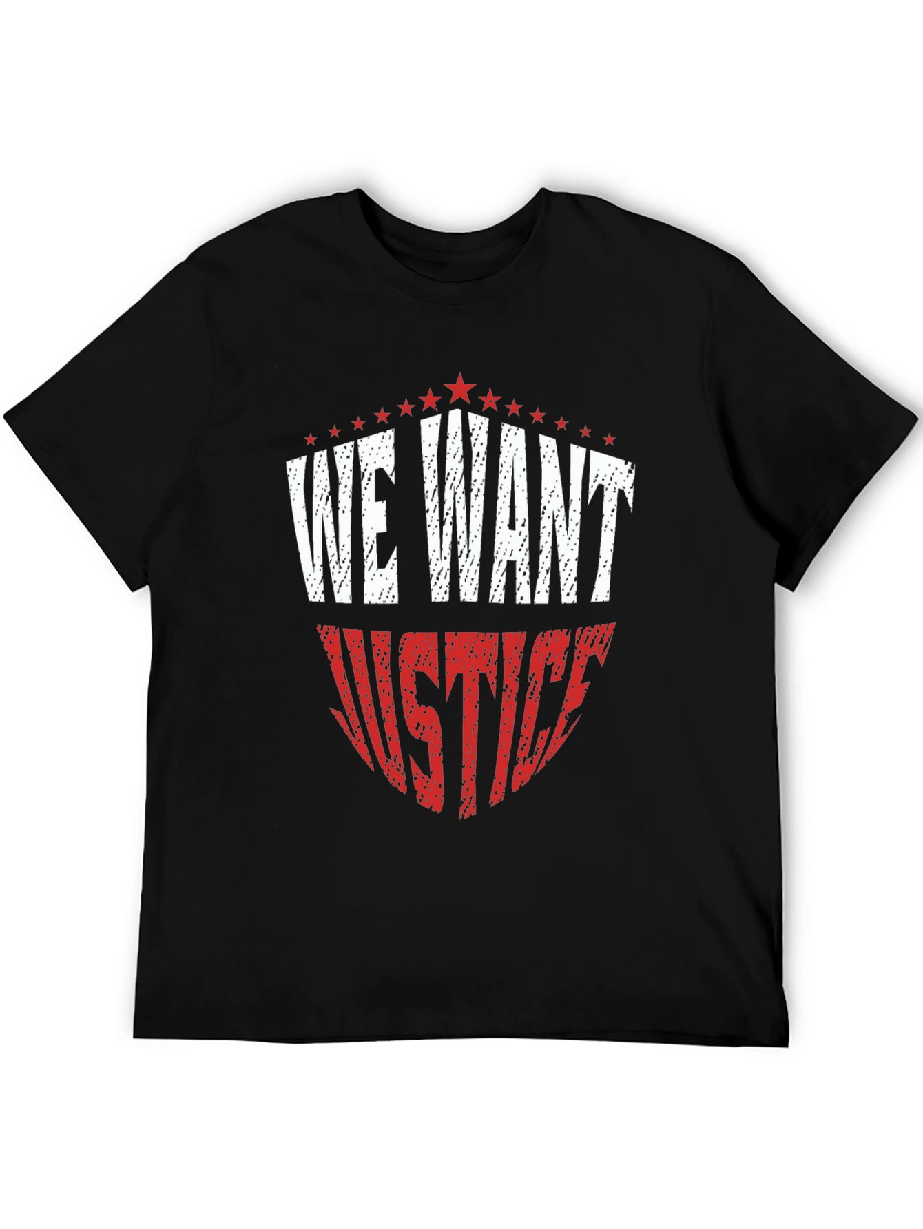 We Want Justice Graphic Tee - Black Cotton T-Shirt