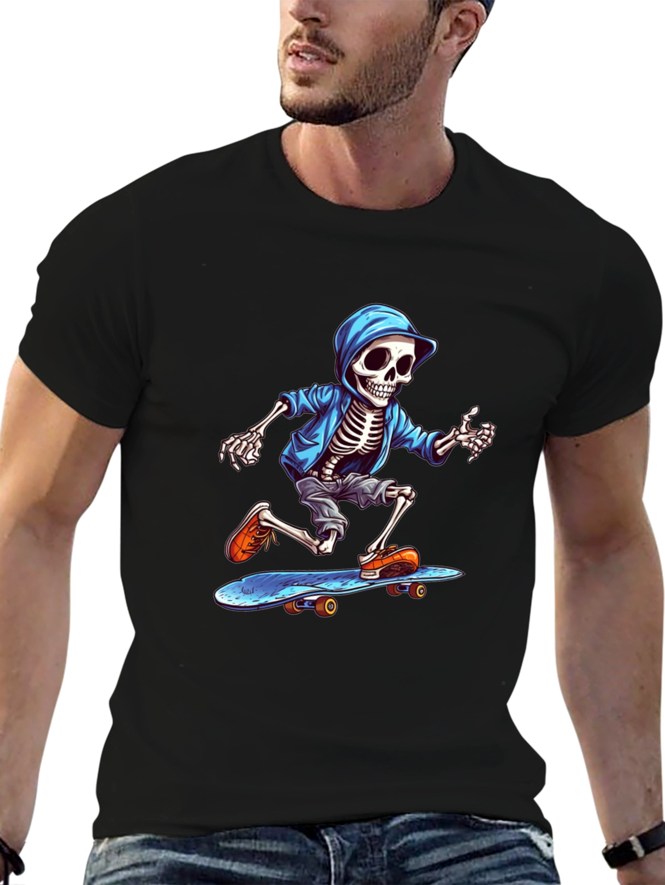 Skeleton Skateboarder Graphic Tee