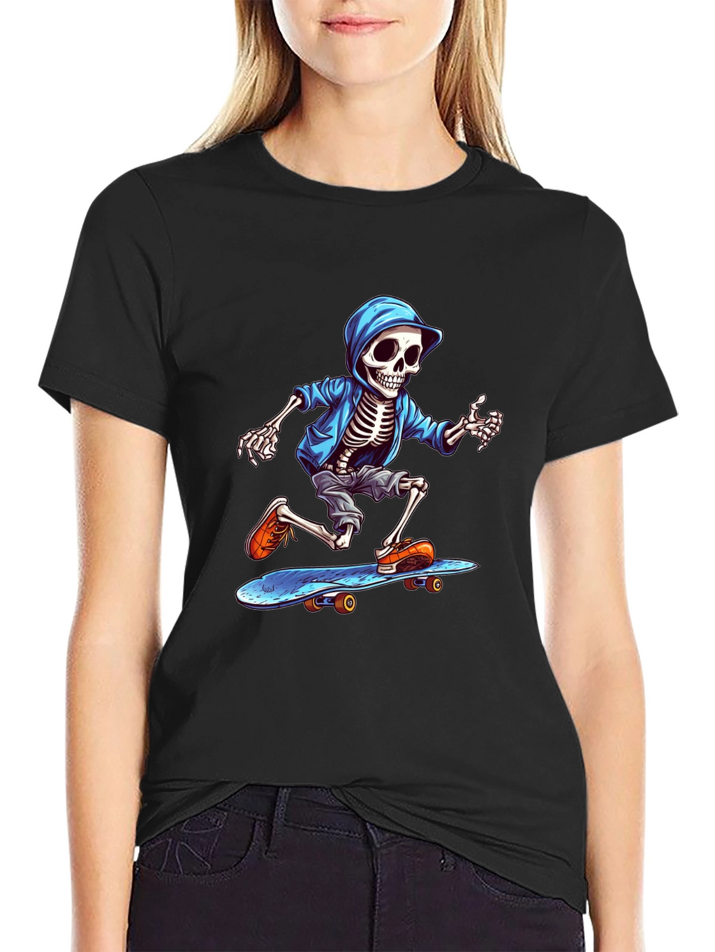 Skeleton Skateboarder Graphic Tee