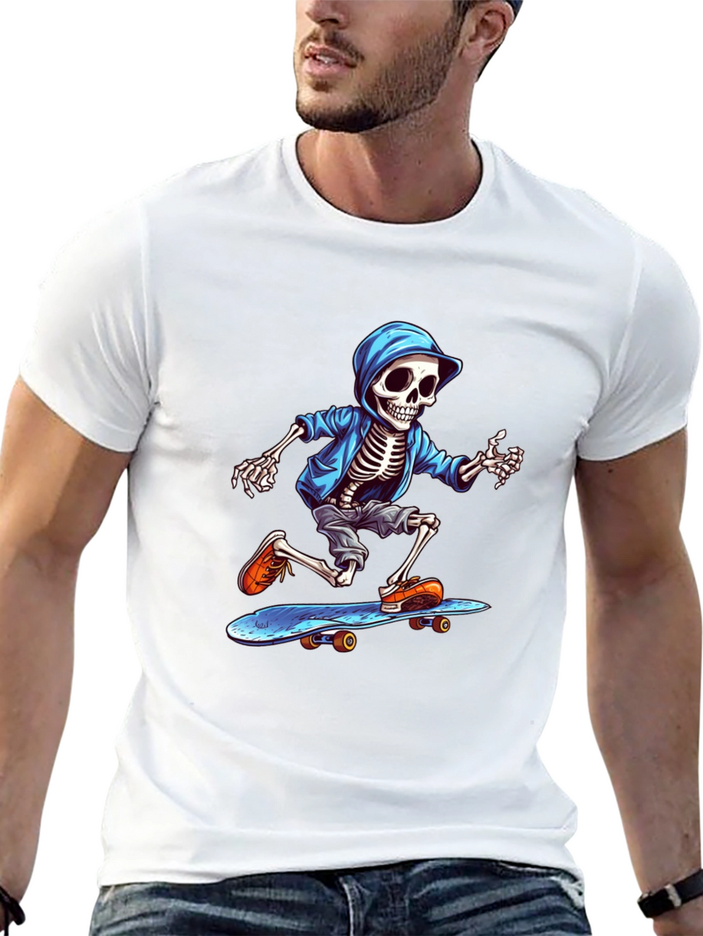 Skeleton Skateboarder Graphic Tee