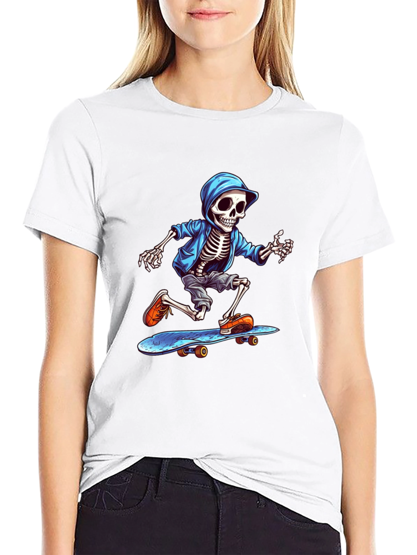 Skeleton Skateboarder Graphic Tee