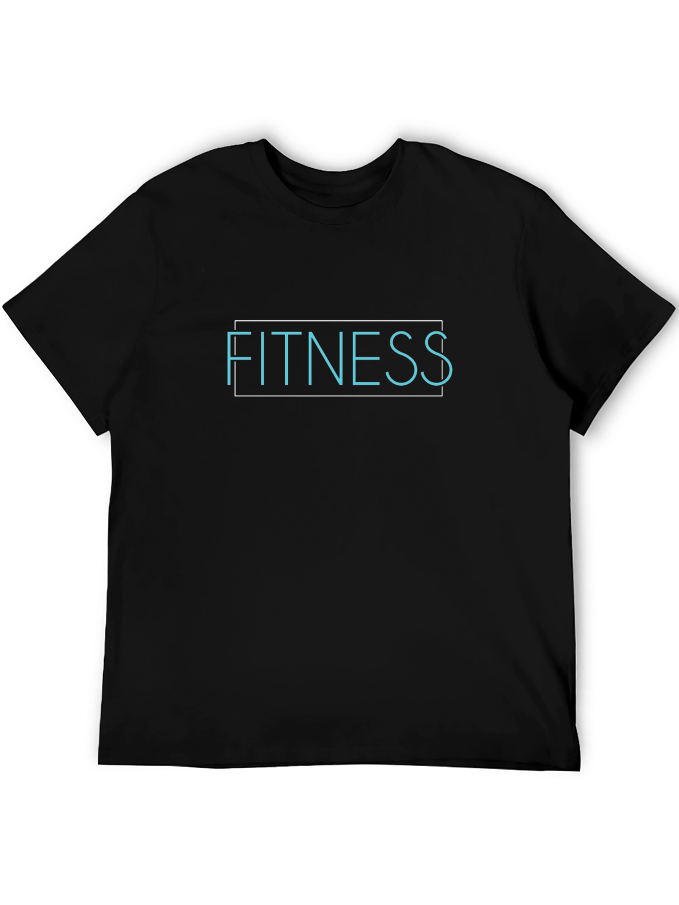 Fitness Graphic Tee - Black Cotton Gym Shirt
