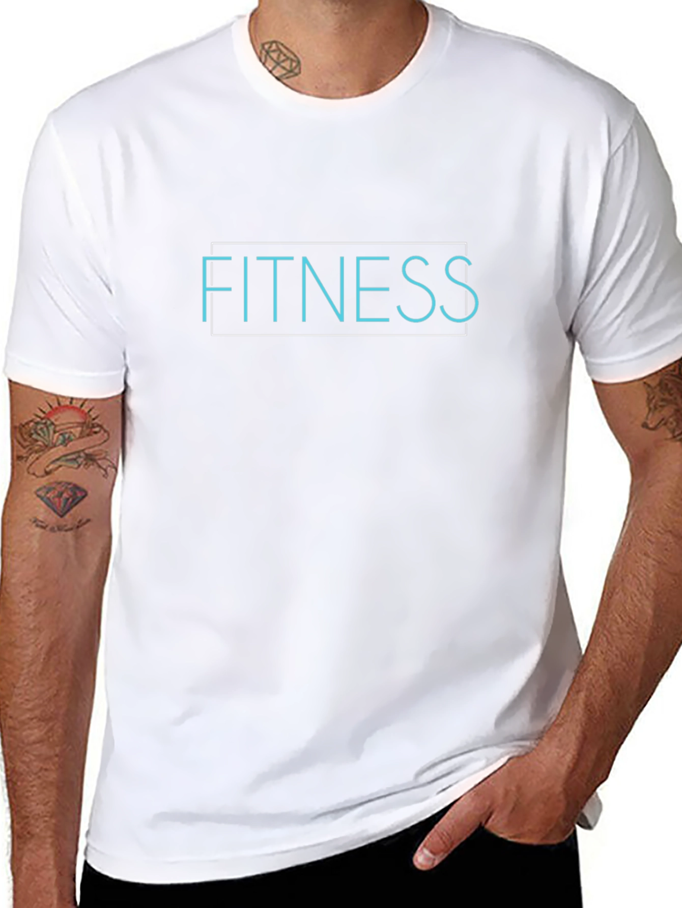 Fitness Graphic Tee - Black Cotton Gym Shirt
