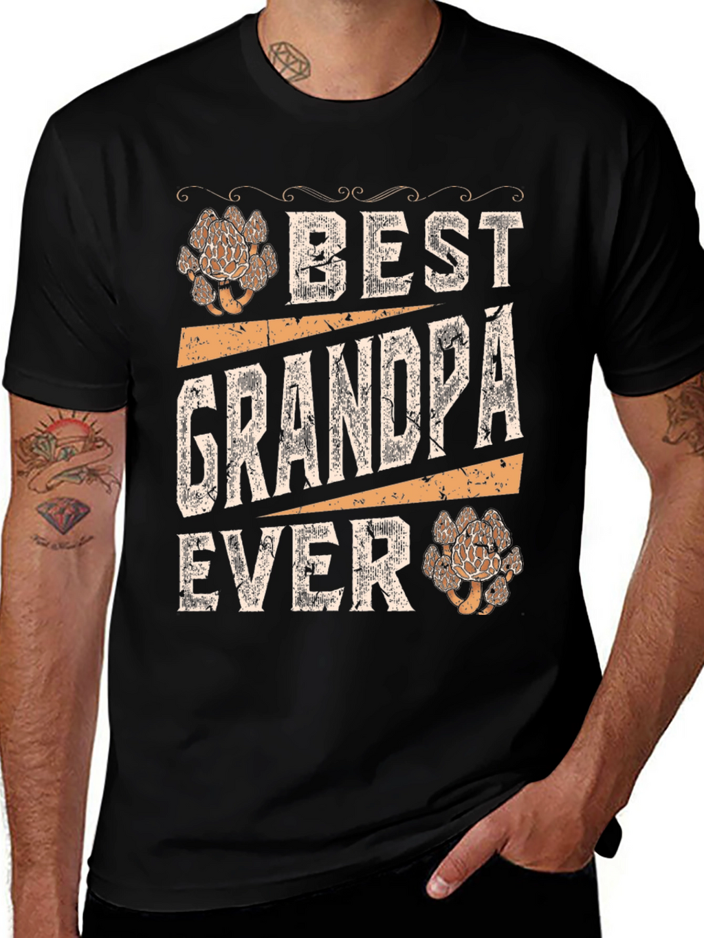 Best Grandpa Ever T-Shirt - Mushroom Design