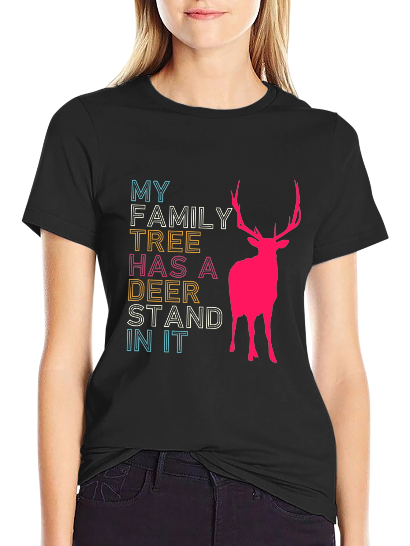 Family Tree Deer Stand Graphic Tee - Hunting Humor Shirt