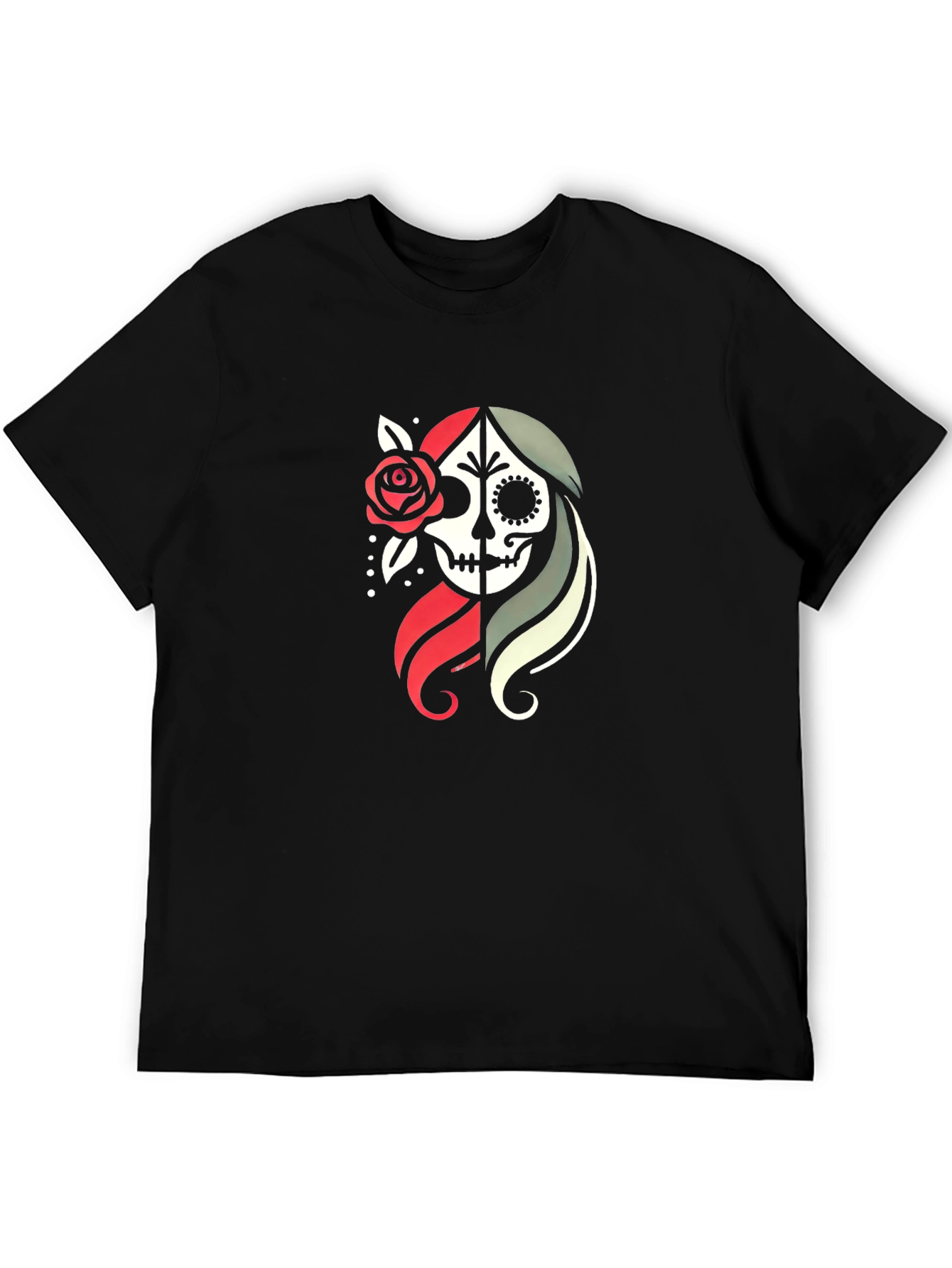 Day of the Dead Sugar Skull Graphic Tee - Black
