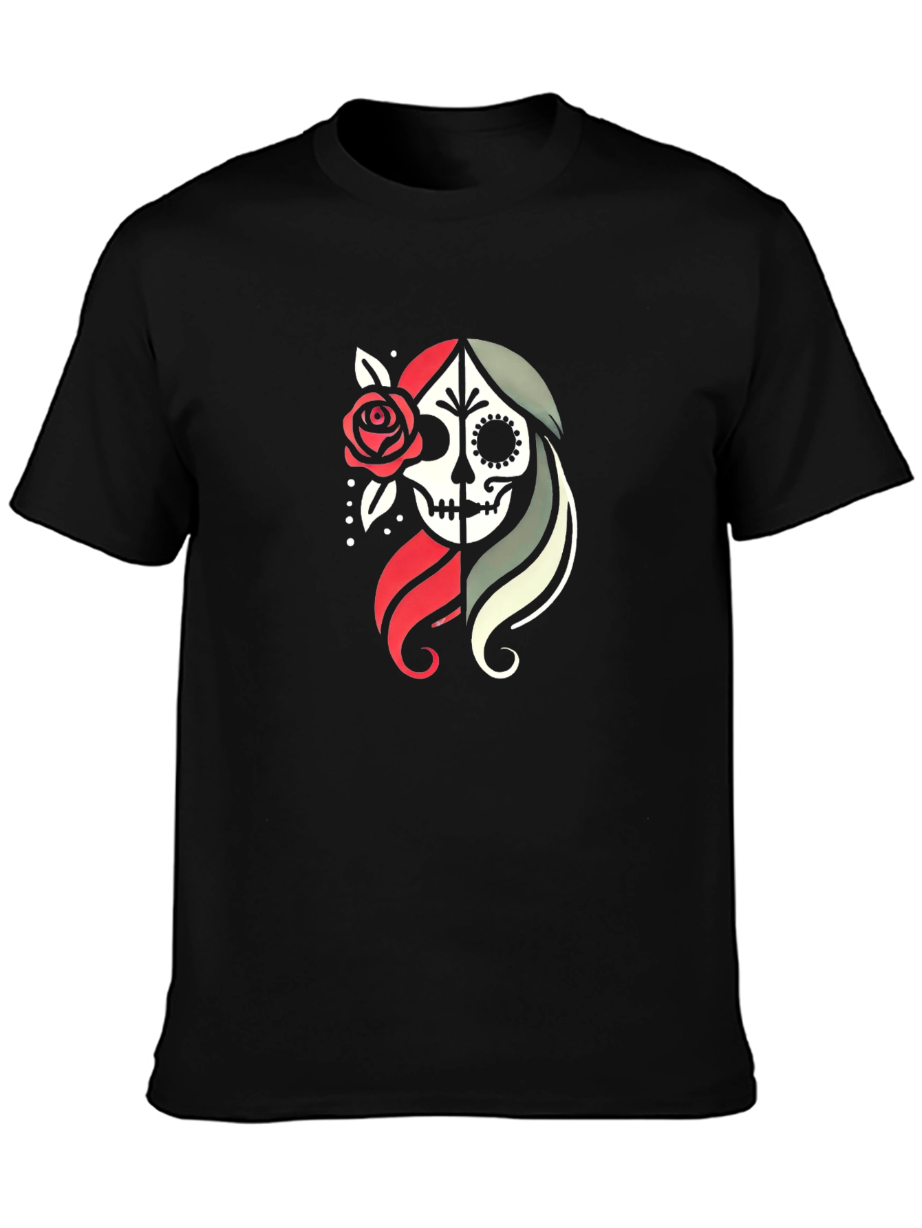 Day of the Dead Sugar Skull Graphic Tee - Black