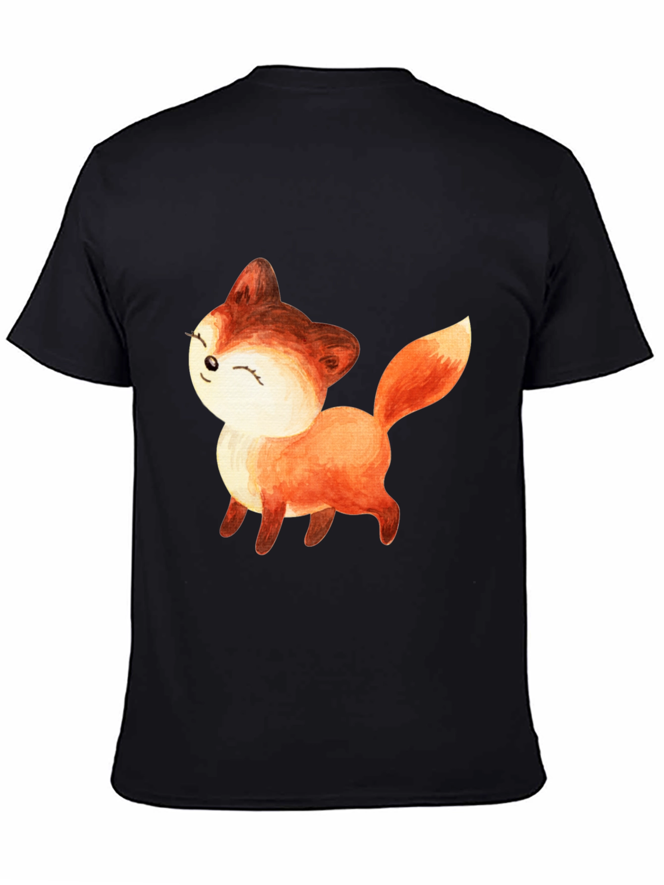 Cute Fox Graphic Tee - Unisex Black T-Shirt